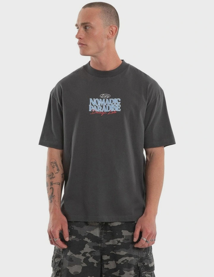 Nomadic Paradise Enjoy Street Tee - Asphalt