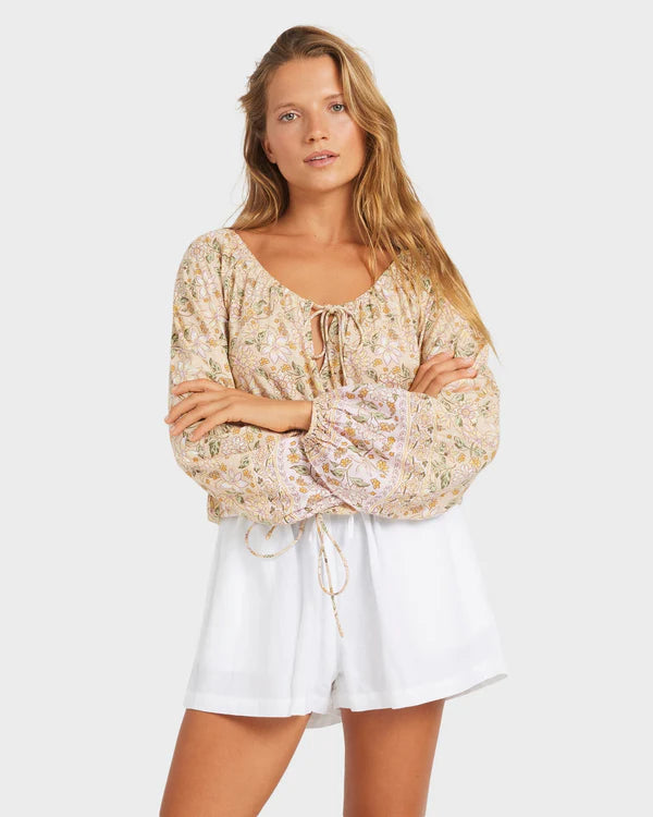 Roxy Garland Top - Stone