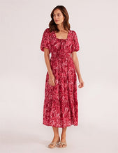 Load image into Gallery viewer, MINKPINK Mae Tiered Midi Dress - Plum Florals
