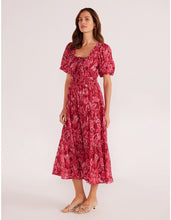 Load image into Gallery viewer, MINKPINK Mae Tiered Midi Dress - Plum Florals
