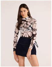 Load image into Gallery viewer, MINKPINK Persephone Mesh Skivvy Top - Black Floral
