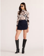 Load image into Gallery viewer, MINKPINK Persephone Mesh Skivvy Top - Black Floral
