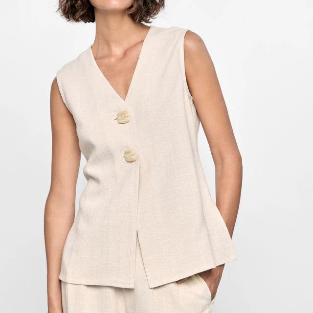Staple The Label Piper Tunic Vest - Natural