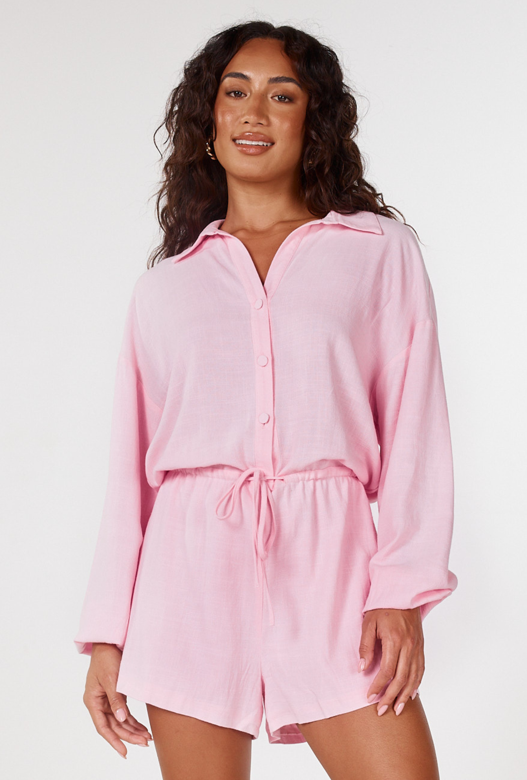 Girl  and the Sun Lana Playsuit - Light Pink