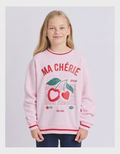 Load image into Gallery viewer, Eve Girl Cherry Hearts Crew - Pale Pink
