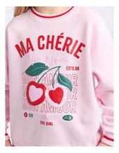 Load image into Gallery viewer, Eve Girl Cherry Hearts Crew - Pale Pink
