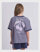 Load image into Gallery viewer, Eve Girl (3-7) Lounge Club Stripe Tee Navy
