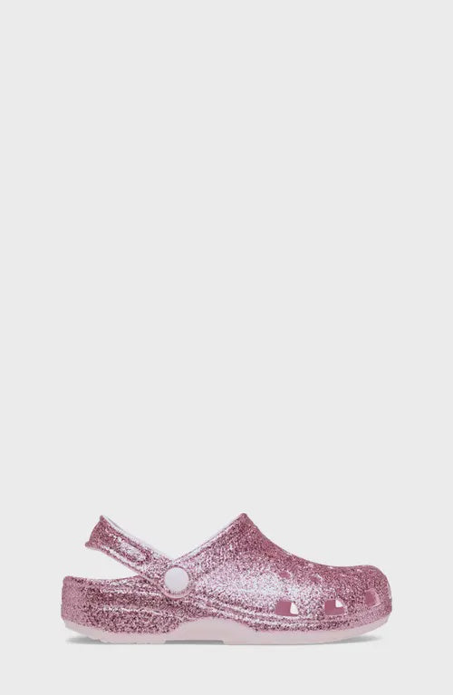 Crocs Classic Chunky Glitter Toddler Clog - Pink Milk