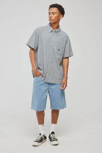 S Double Denim Standard Short - Mid Blue