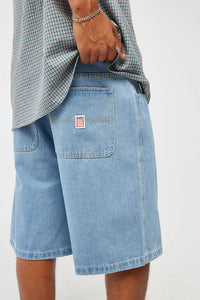 S Double Denim Standard Short - Mid Blue