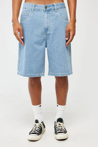 S Double Denim Standard Short - Mid Blue