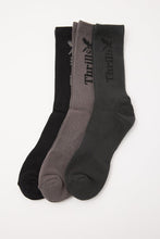 Load image into Gallery viewer, Thrills Workwear 3 Pack Sock - Falcon/Black/Deep Forest
