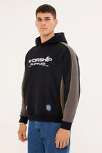 Load image into Gallery viewer, Worship Laser Panel Pullover Hood - Black
