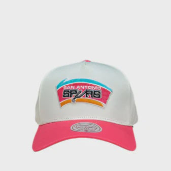 Mitchell & Ness Pro Pinch Snapback Spurs - White Cream/Pink