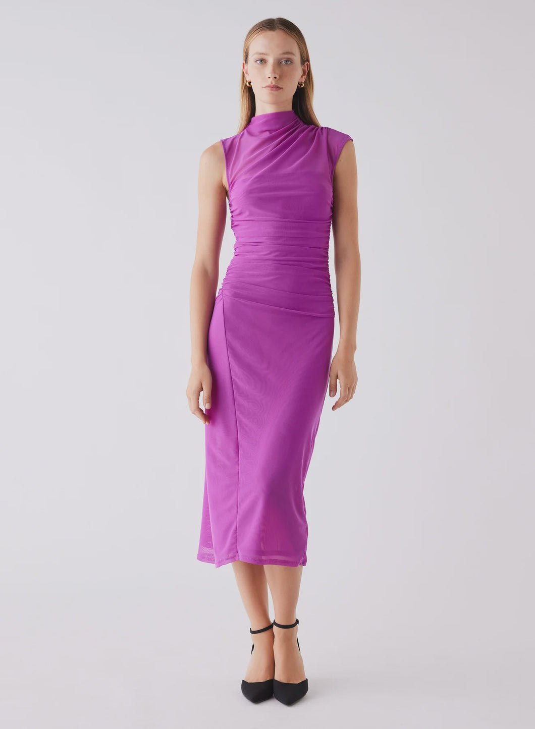 Esmaee' Viola Midi Dress - Bright Purple