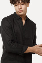 Load image into Gallery viewer, Industrie The Tennyson Linen Blend L/S Shirt - Black
