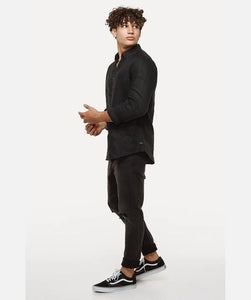 Industrie The Tennyson Linen Blend L/S Shirt - Black