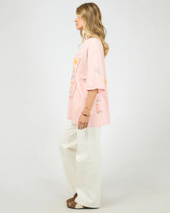 All About Eve Aloha Howdy Oversized Tee - Petal Pink