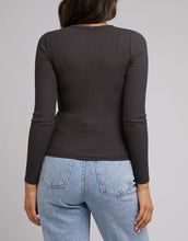 Load image into Gallery viewer, All About Eve Rib Baby Long Sleeve Tee - Washed Black
