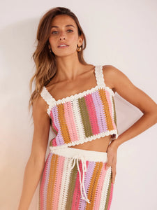 MINKPINK Lito Stripe Crochet Top - Multi Stripe