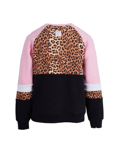 Eve Girl Leopard II Panel Crew (8-14) - Hot Pink