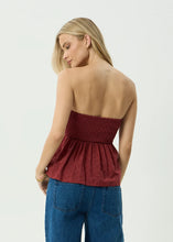 Load image into Gallery viewer, Afends Juni Strapless Top - Ruby Anglaise
