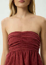 Load image into Gallery viewer, Afends Juni Strapless Top - Ruby Anglaise
