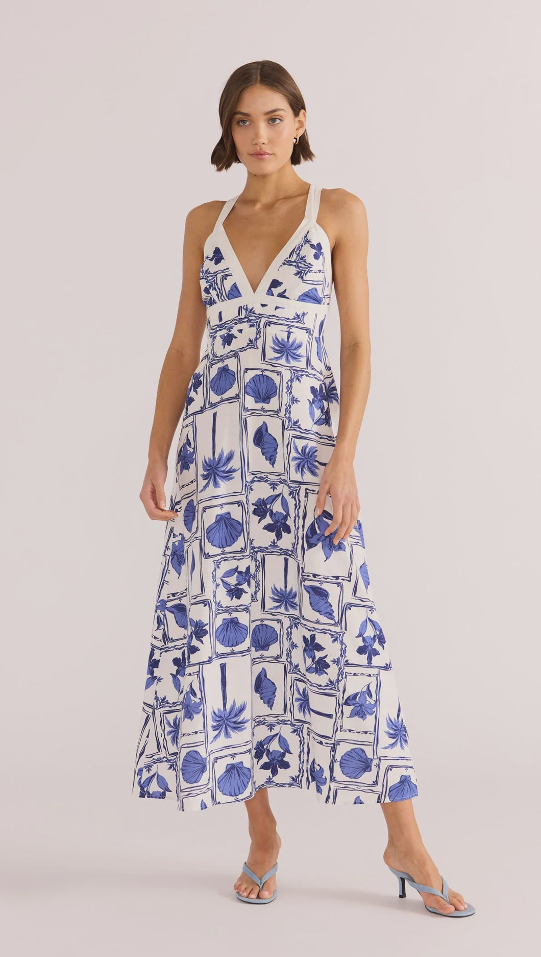 MINKPINK  Postcard-Floral Sylvie Panel Midi Dress