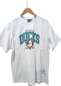 Majestic Men's Anaheim Ducks Logo Arch Tee - White