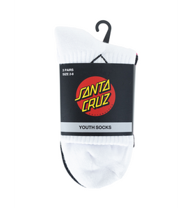 Santa Cruz Simplified Solitaire Dot Mid Sock -White/Black