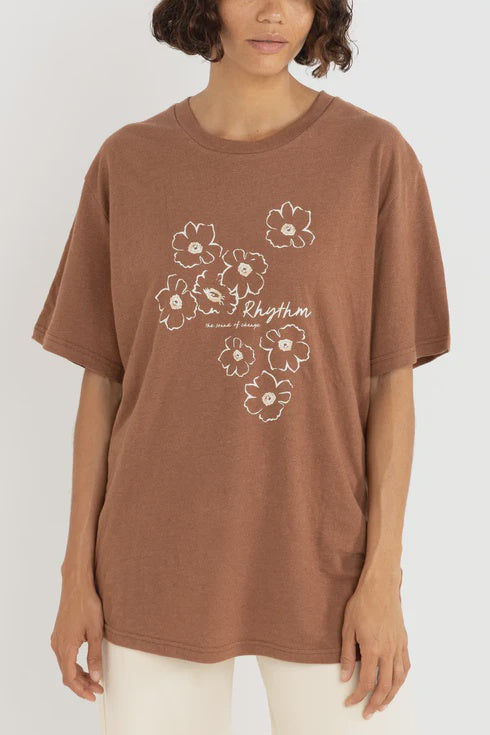 Rhythm Lulu Floral Oversized T-Shirt - Chocolate