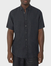 Load image into Gallery viewer, Industrie Trinidad Linen Blend S/S Shirt - OD Black
