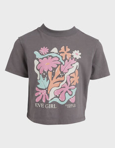 Eve Girl Coral Garden Tee - Charcoal