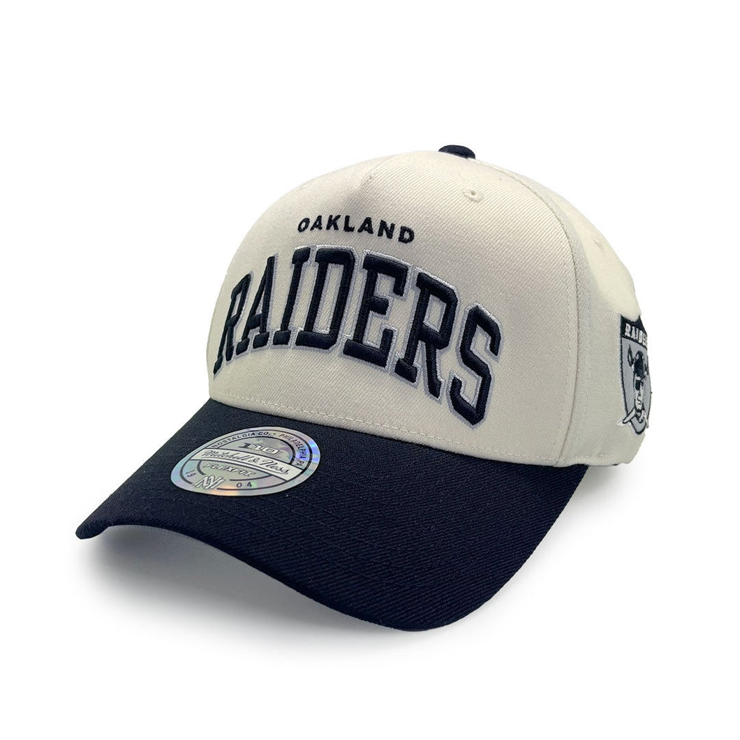 Mitchell & Ness Team Arch 110 Raiders Hat - White Cream/Black