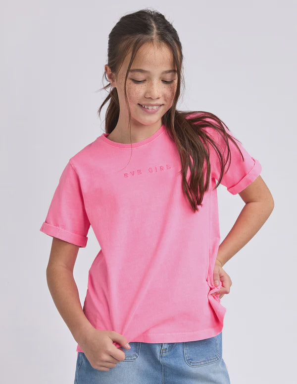 Eve Girl Washed Tee - Rose
