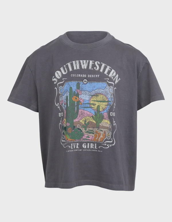 Eve Girl Vintage Desert Tee - Charcoal