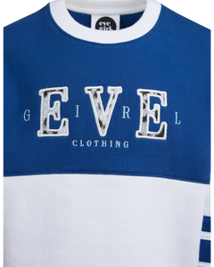 Eve Girl Riley Contrast Crew - Navy