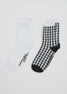 Afends Rowan Socks Two Pack - Black Check