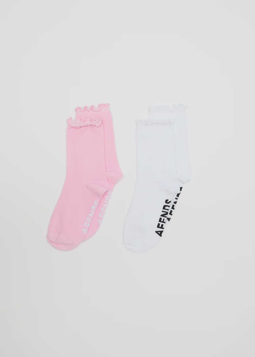 Afends Frill Seeker Recycled Socks 2 Pack - Pink/White