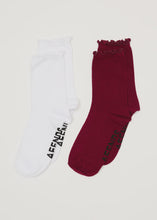 Load image into Gallery viewer, Afends Womens Marin Socks 2 Pack - Burgundy
