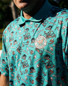 The Mad Hueys Hueys Golf SS Polo - Teal