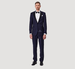 Savile Row Judah Peak Lapel Suit - Navy