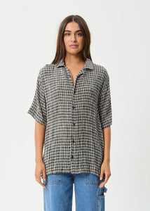 Afends Asta Seer Sucker Regular Shirt - Steel