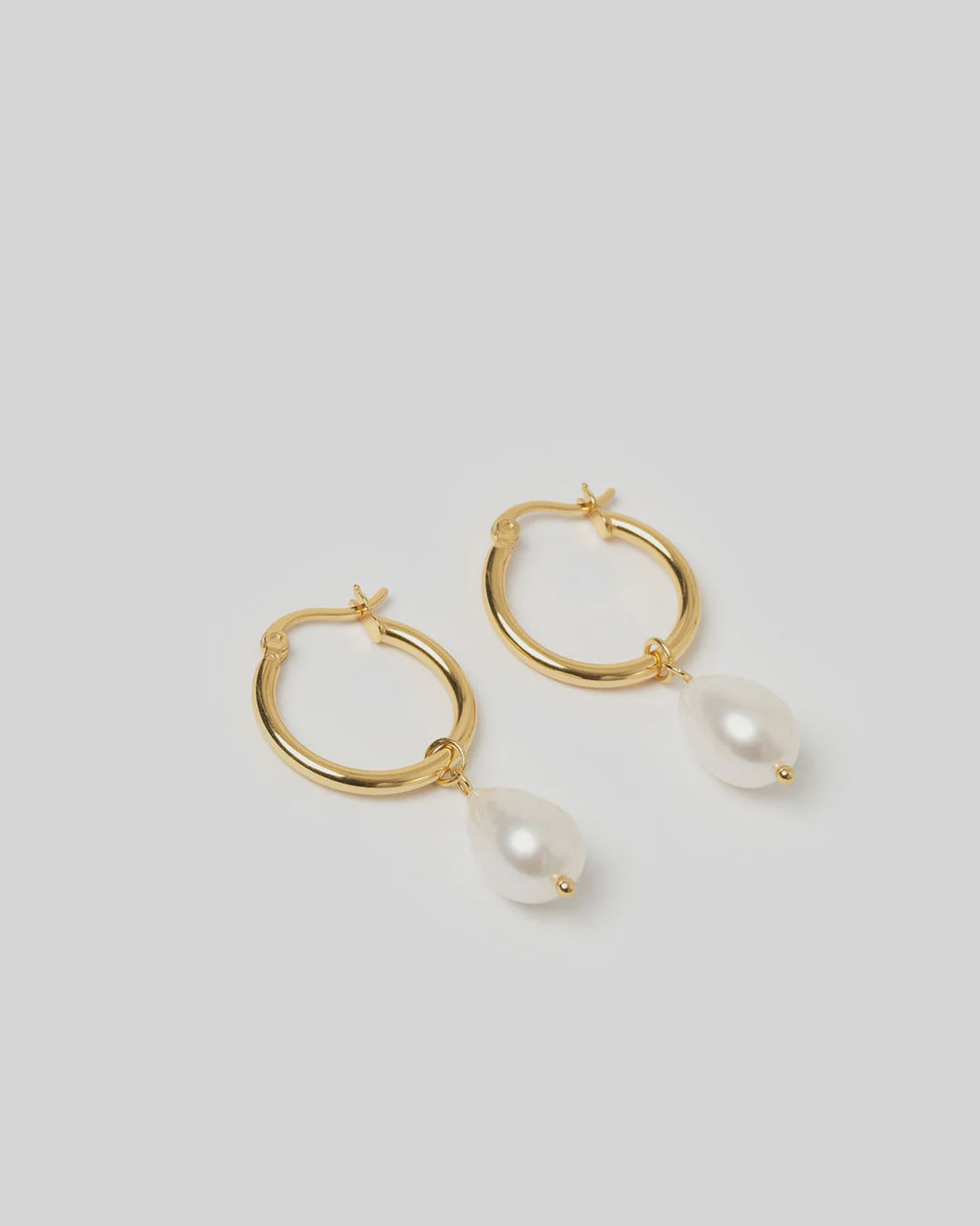 Arms Of Eve Augusta Gold Hoop & Freshwater Pearl Earrings