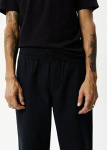 Afends Ninety Eights Recycled Elastic Waist Pant - Black