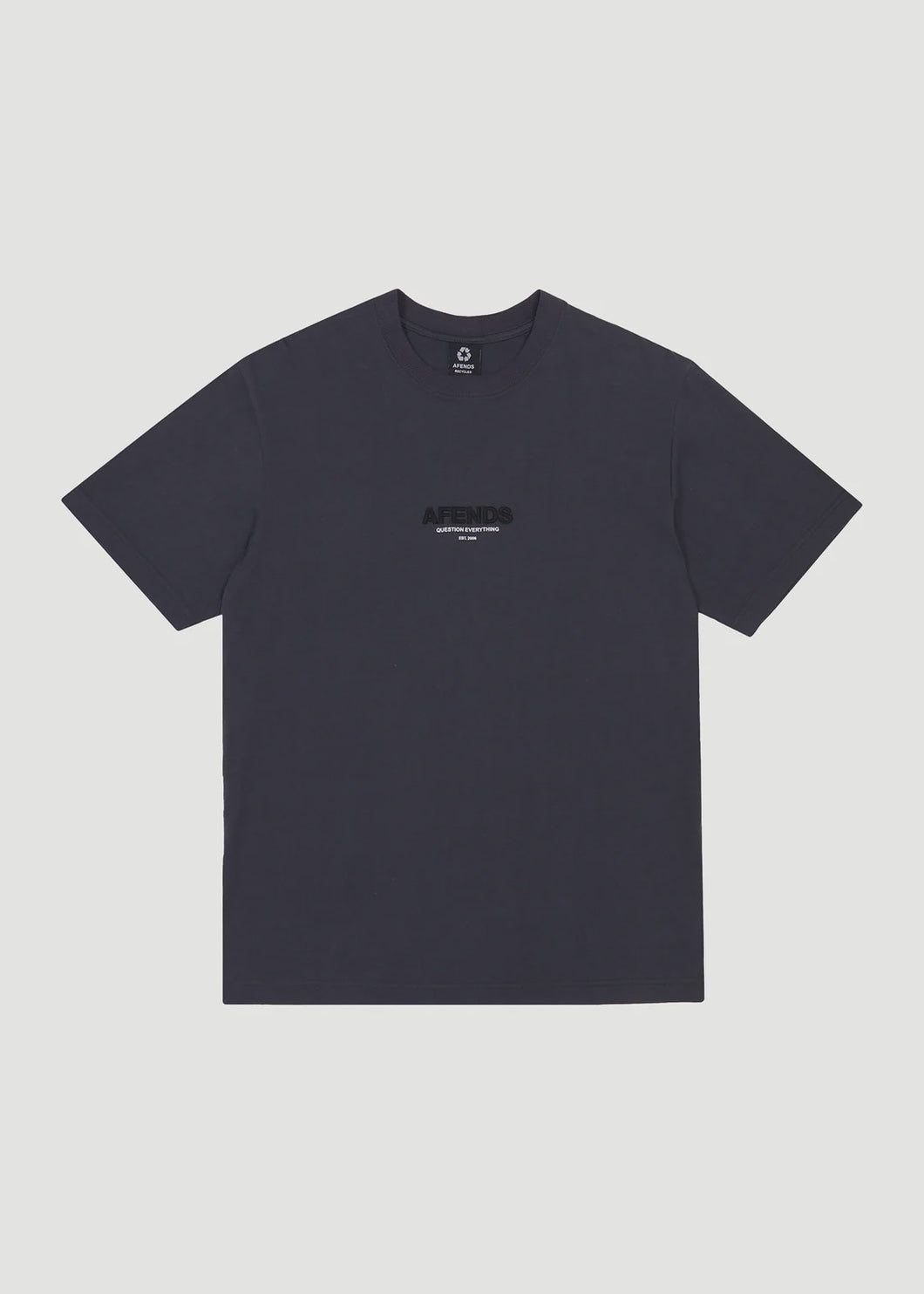 Afends Vinyl Recycled Retro Fit Tee - Charcoal