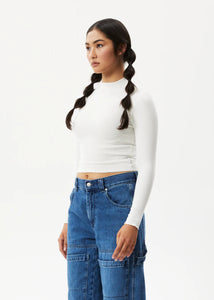 Afends Iconic Organic Long Sleeve Rib Top - White