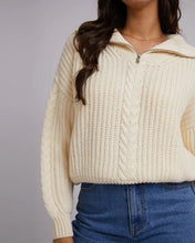 Load image into Gallery viewer, All About Eve Dahlia 1/4 Zip Knit -  Vintage White
