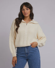 Load image into Gallery viewer, All About Eve Dahlia 1/4 Zip Knit -  Vintage White
