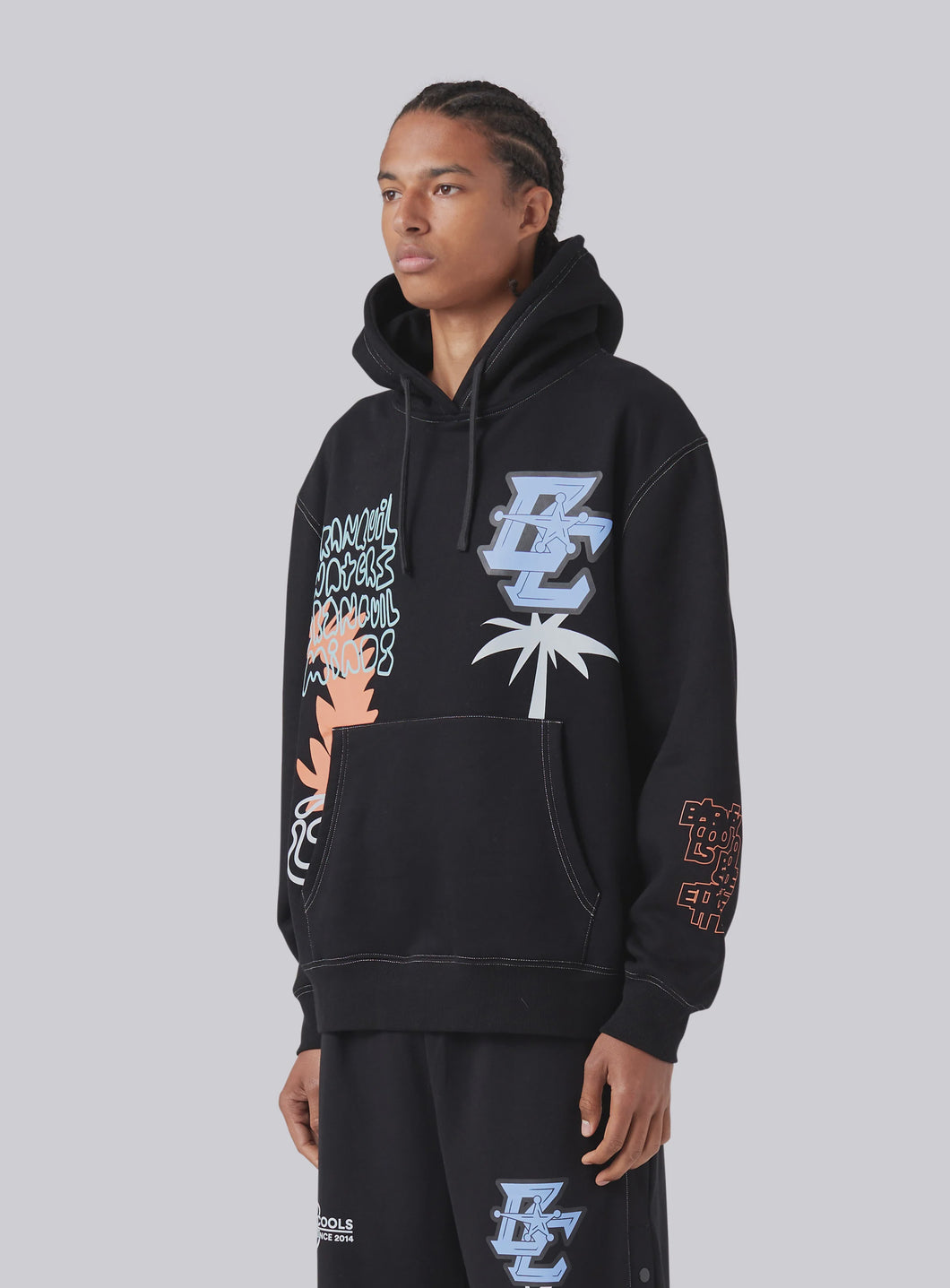 Barney Cools Stacked Hoodie - Black